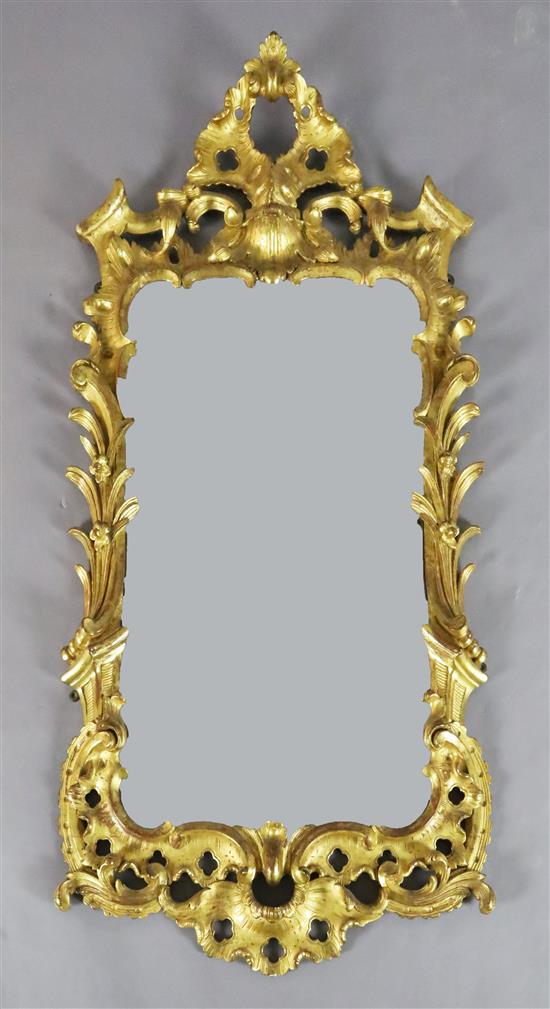 A George III giltwood wall mirror, W.2ft H.4ft 1in.